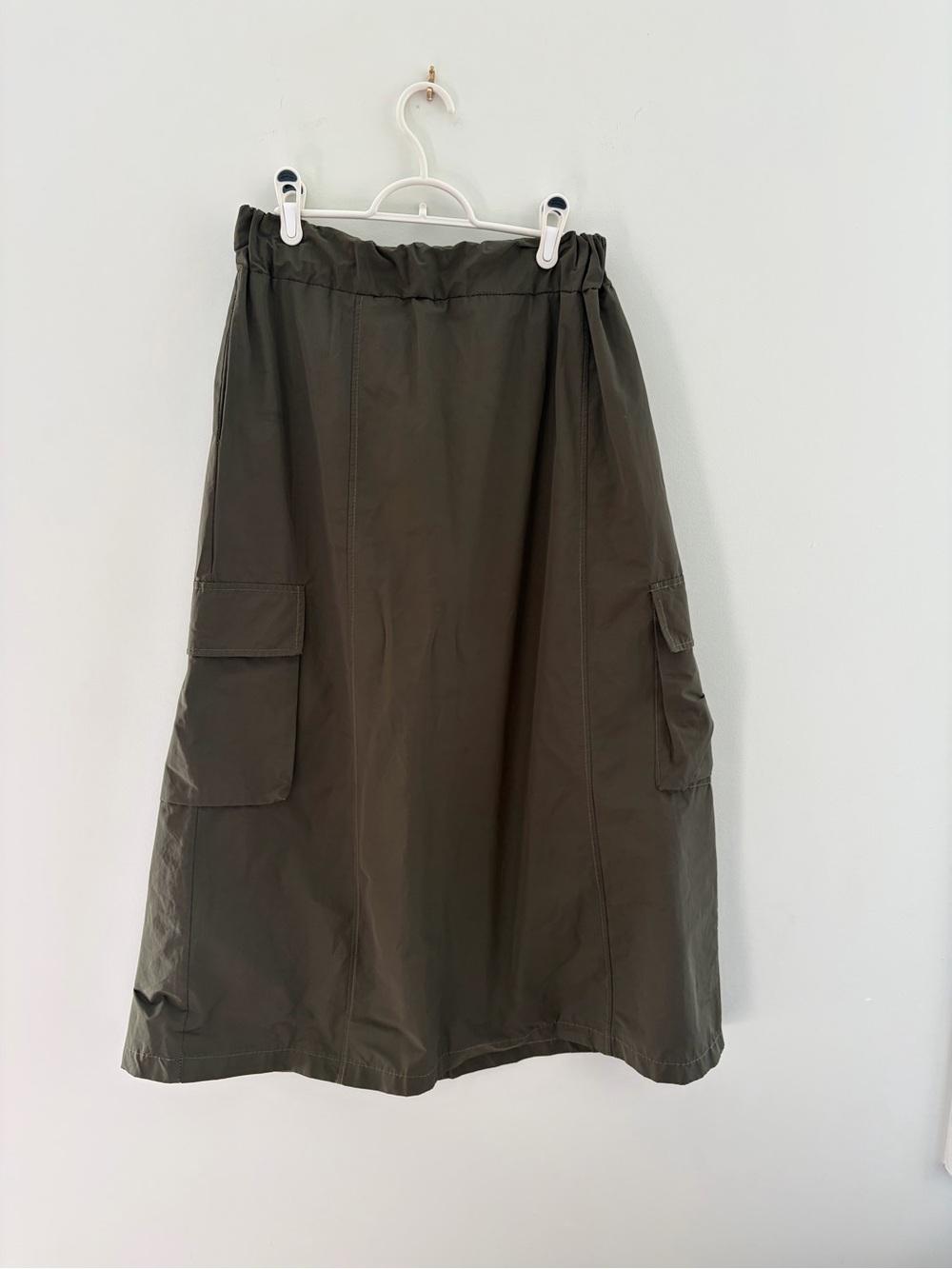 Simons Olive/Army/Khaki Green long Cargo Utility Gorpcore Skirt, S/P